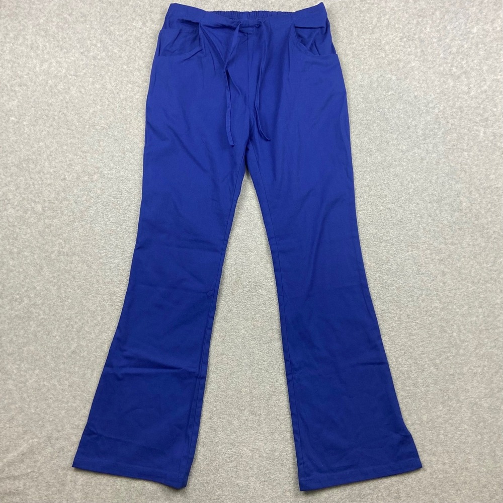 Dickies Scrub Pants Womens XS Flare Leg Medical Uniform Royal Blue Drawstring